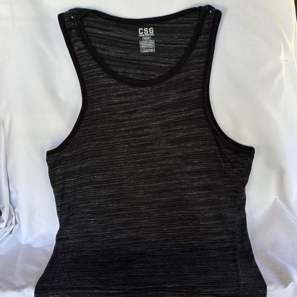 CSG CHAMPS SPORT GEAR MEN’s TANK TOP DARK GREY - BEACH/ GYM WEAR - MEDIUM